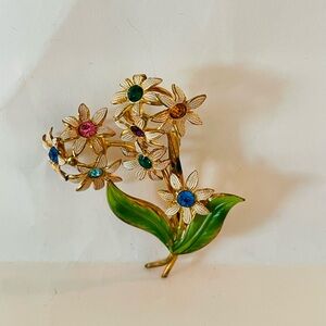 Floral Enamel Rhinestone Centers